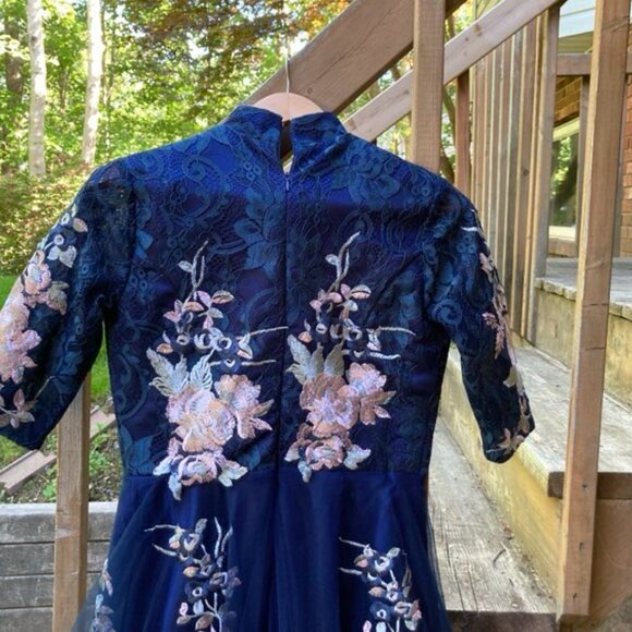 Embroidered Lace Party Dress - Picture 5 of 8